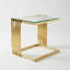 Ensemble de 2 tables basses dorées, plateau en verre trempé avec structure en acier inoxydable 201, table basse moderne pour le salon et la chambre à coucher