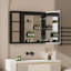 30 po Narender H Armoire à miroir murale encastrée ou en surface H avec armoire latérale noire-474721192-474721207