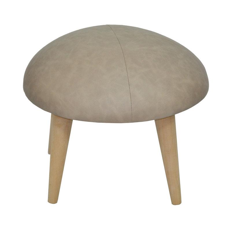 Solid + Manufactured Wood Accent Stool, Light grey