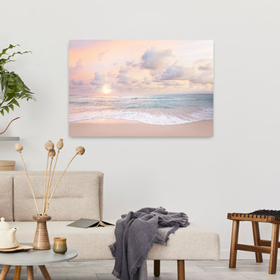 Cloudy Sunset Contemporary Beach Wall Art