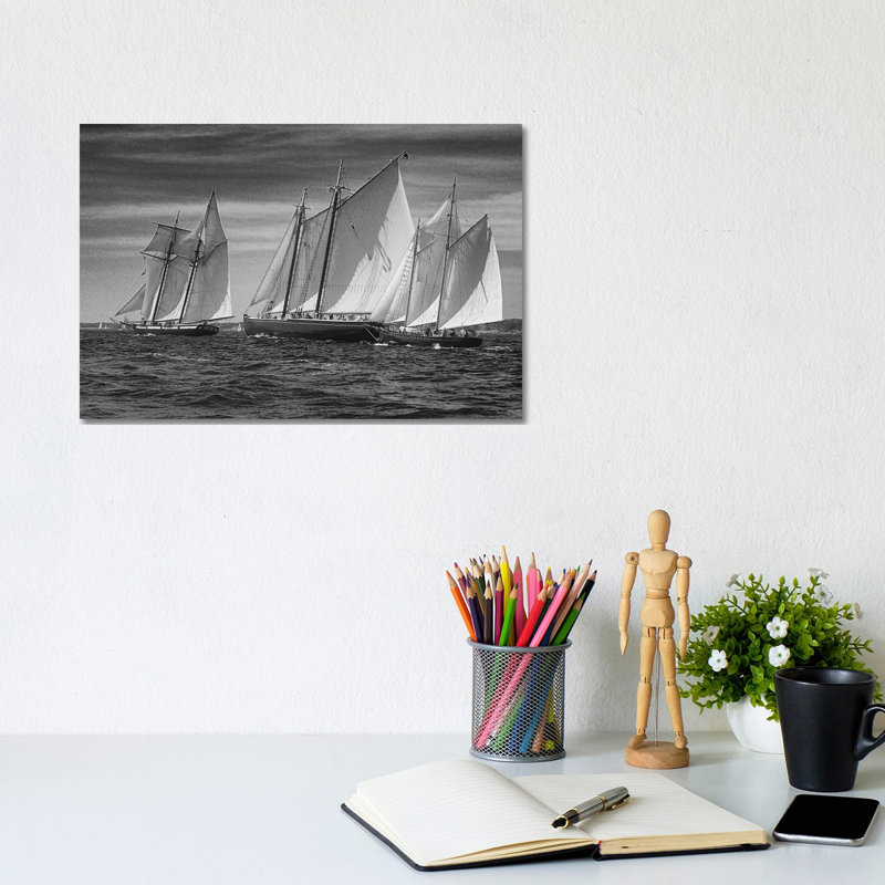 Schooner Race by Zoe Schumacher - Wrapped Canvas Print, 20.32 cm H x 30.48 cm W