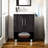 Conrad Free Standing Resin Sink Bathroom Vanity with One Door Cabinet and Open Shelf, Black, Perfect for Modern and Compact Spaces