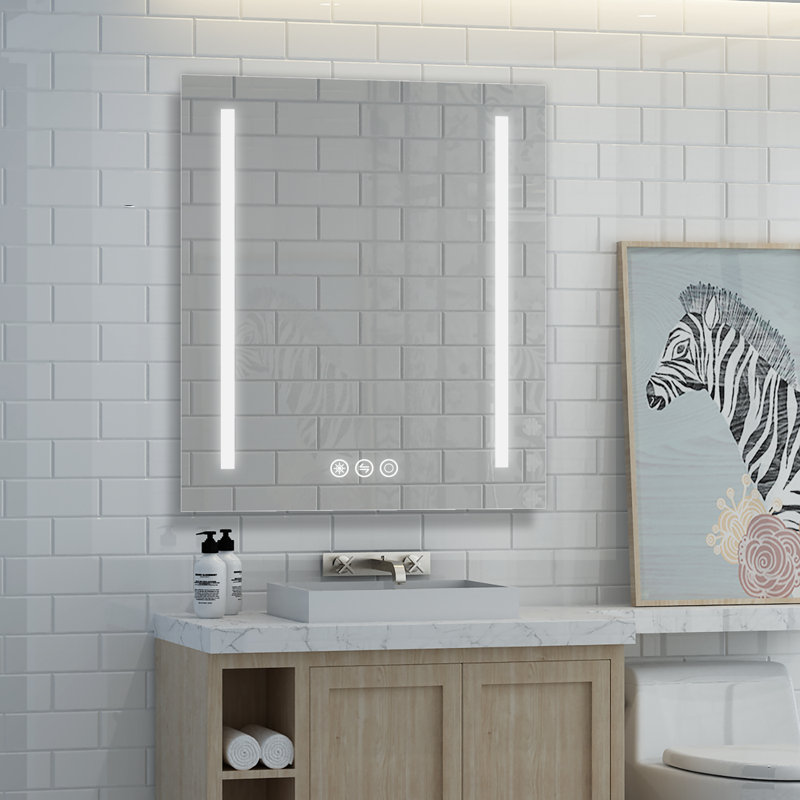 Miroir de salle de bain éclairé glam Haru, 30 po x 36 po