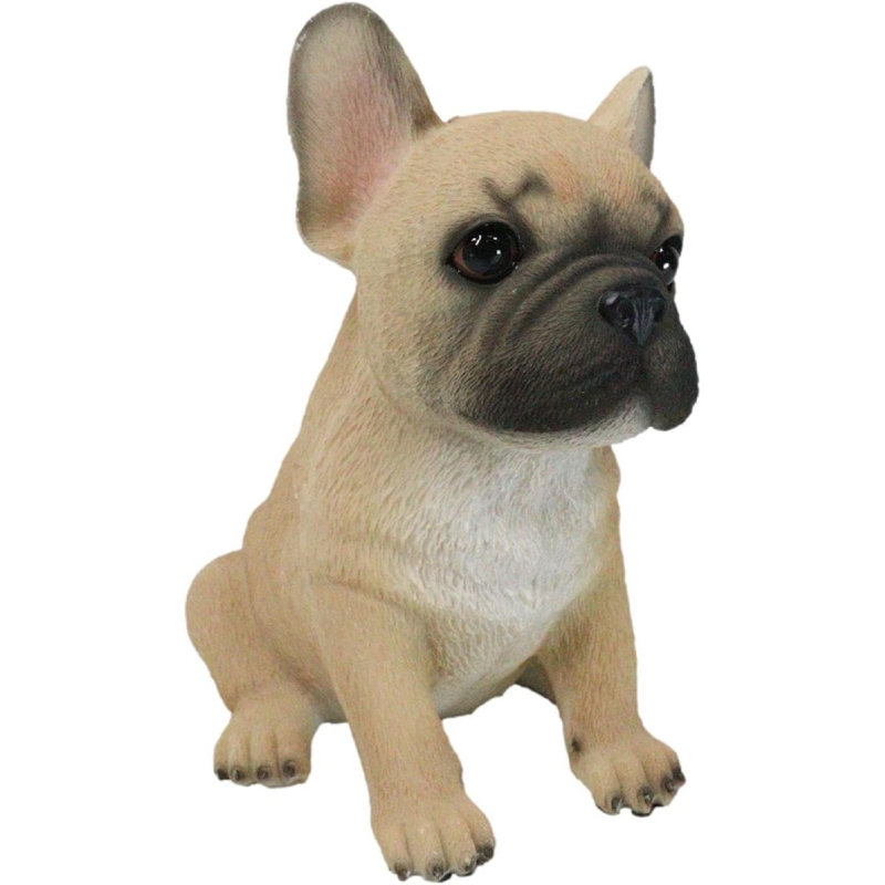 Realistic Adorable Fawn French Bulldog Puppy 6"H Cute Frenchie Dog Figurine