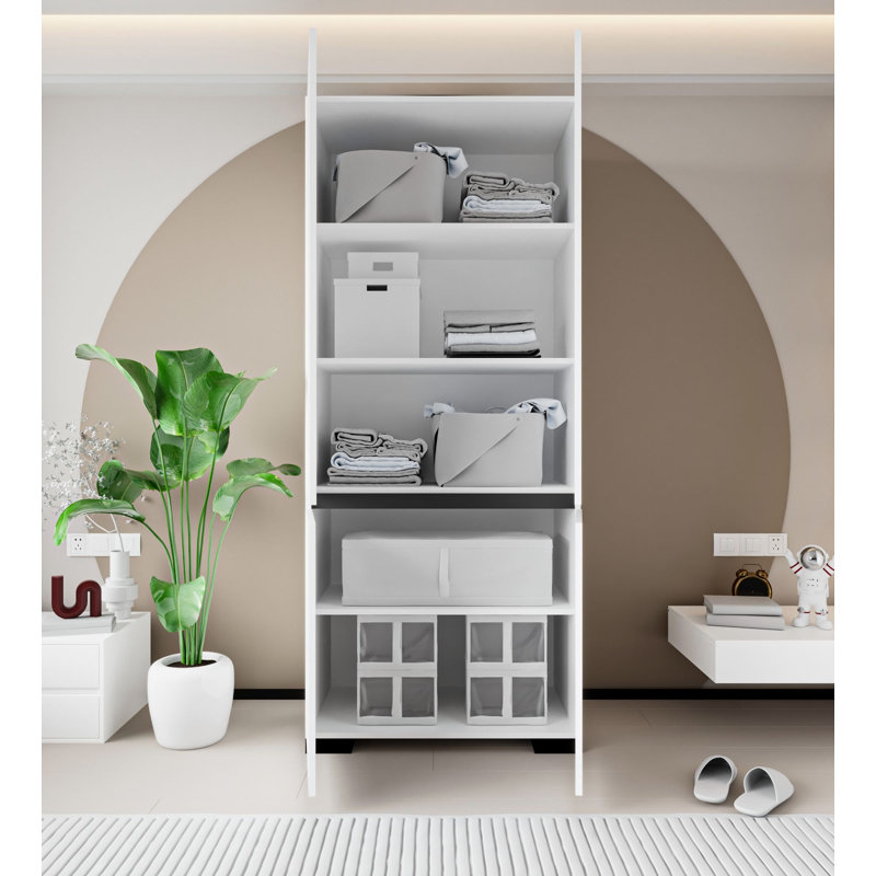 Garde-robe, Blanc / gris anthracite
