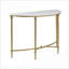 Table basse à plateau en marbre blanc avec pieds en métal doré - Décoration de salon glamour traditionnelle