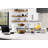 Black Stainless Steel Round 7-Piece Coaster Set with Holder