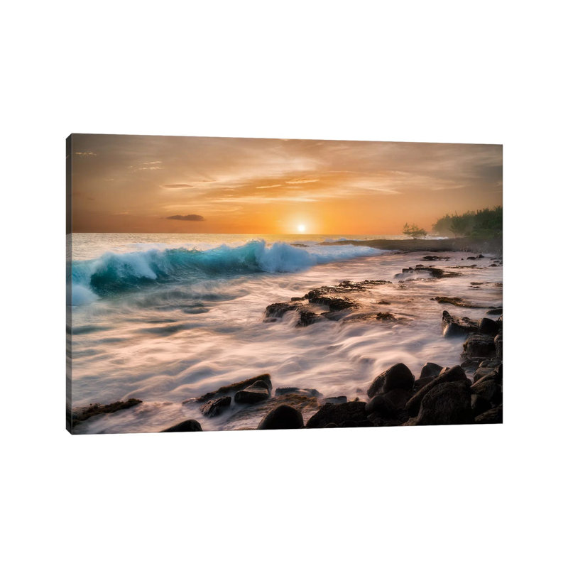 Hawaii Sunset by Dennis Frates - Wrapped Canvas Gallery-Wrapped Canvas Giclée, 20.32 cm H x 30.48 cm W