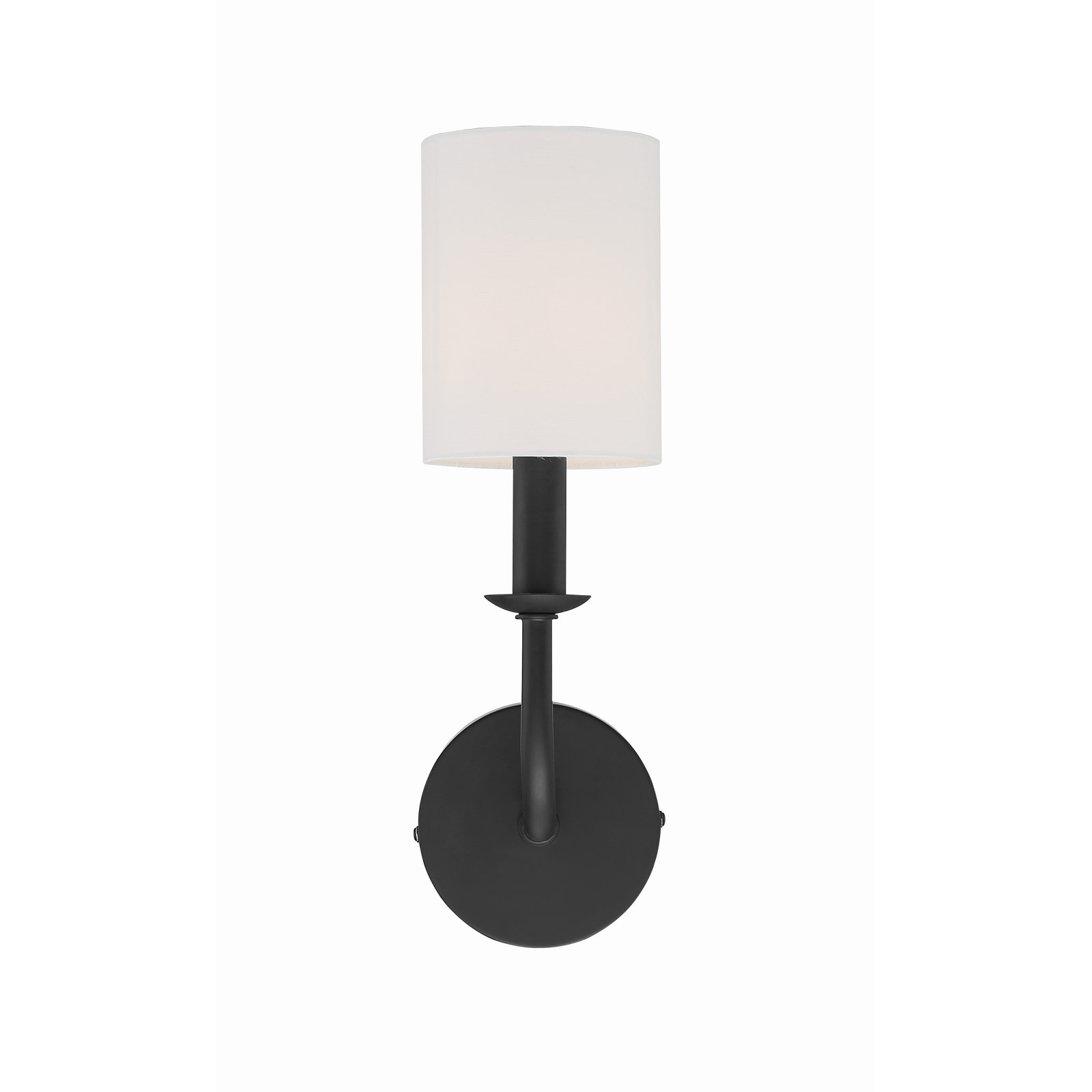 Akir Single Light Dimmable Armed Sconce, Matte Black
