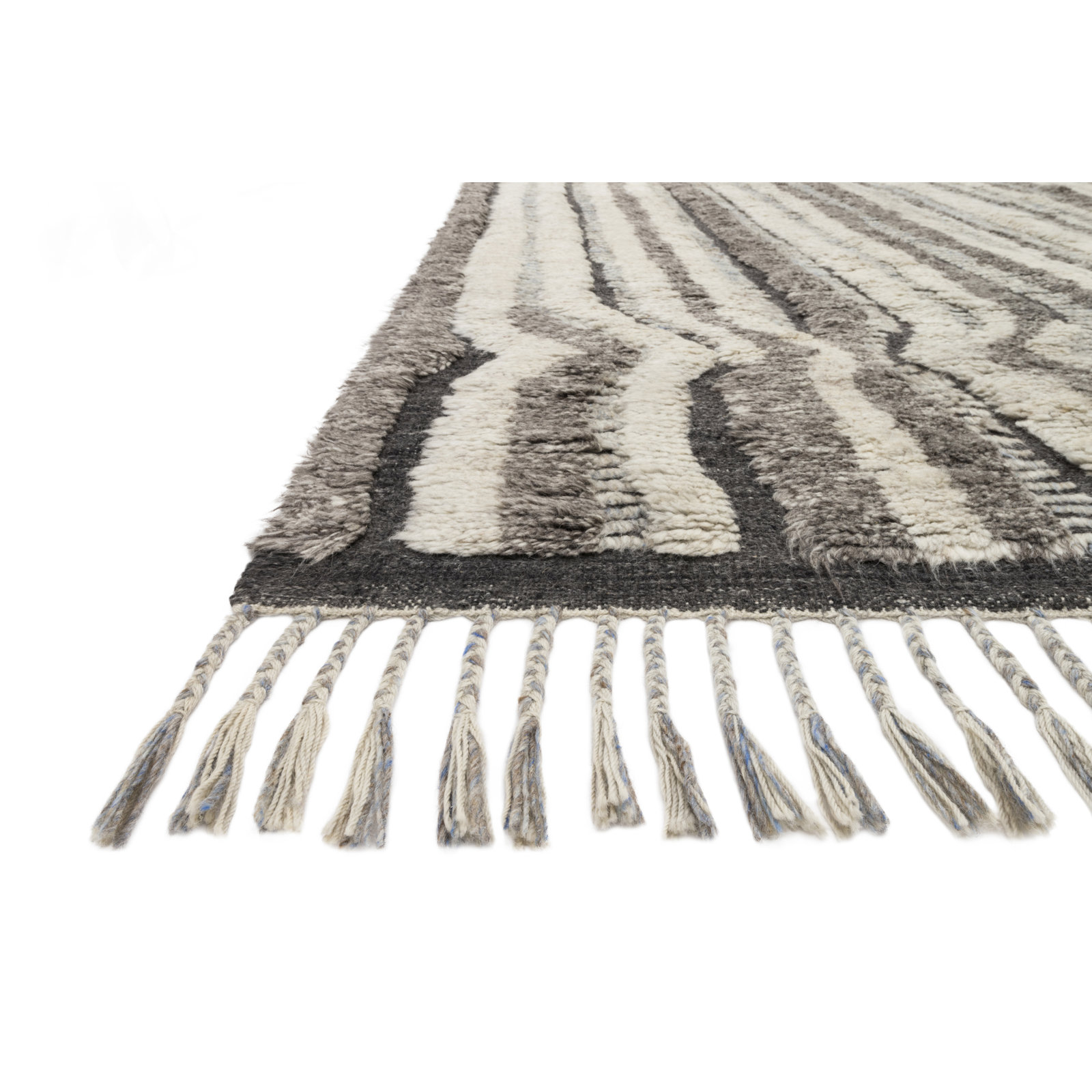 Benjamin Stone Charcoal Hand-Knotted Rug, Square 1'6" x 1'6"