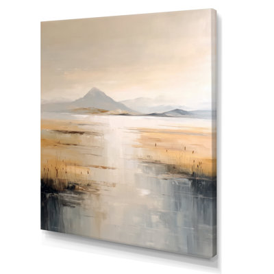 «Brown Grey Sunset Over Flathead Lake - Montana», reproduction d'art sur toile, paysage brun