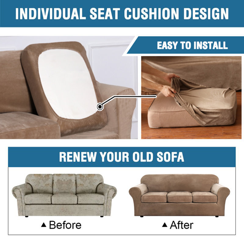 Box Cushion Loveseat Slipcover, Luggage