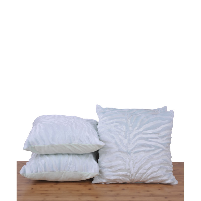 Mink Embossed Throw Pillow Cover, Light Blue