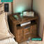 Table de chevet avec éclairage à commande vocale 7 couleurs, table de chevet en bois avec fonction de charge intelligente, armoire de rangement