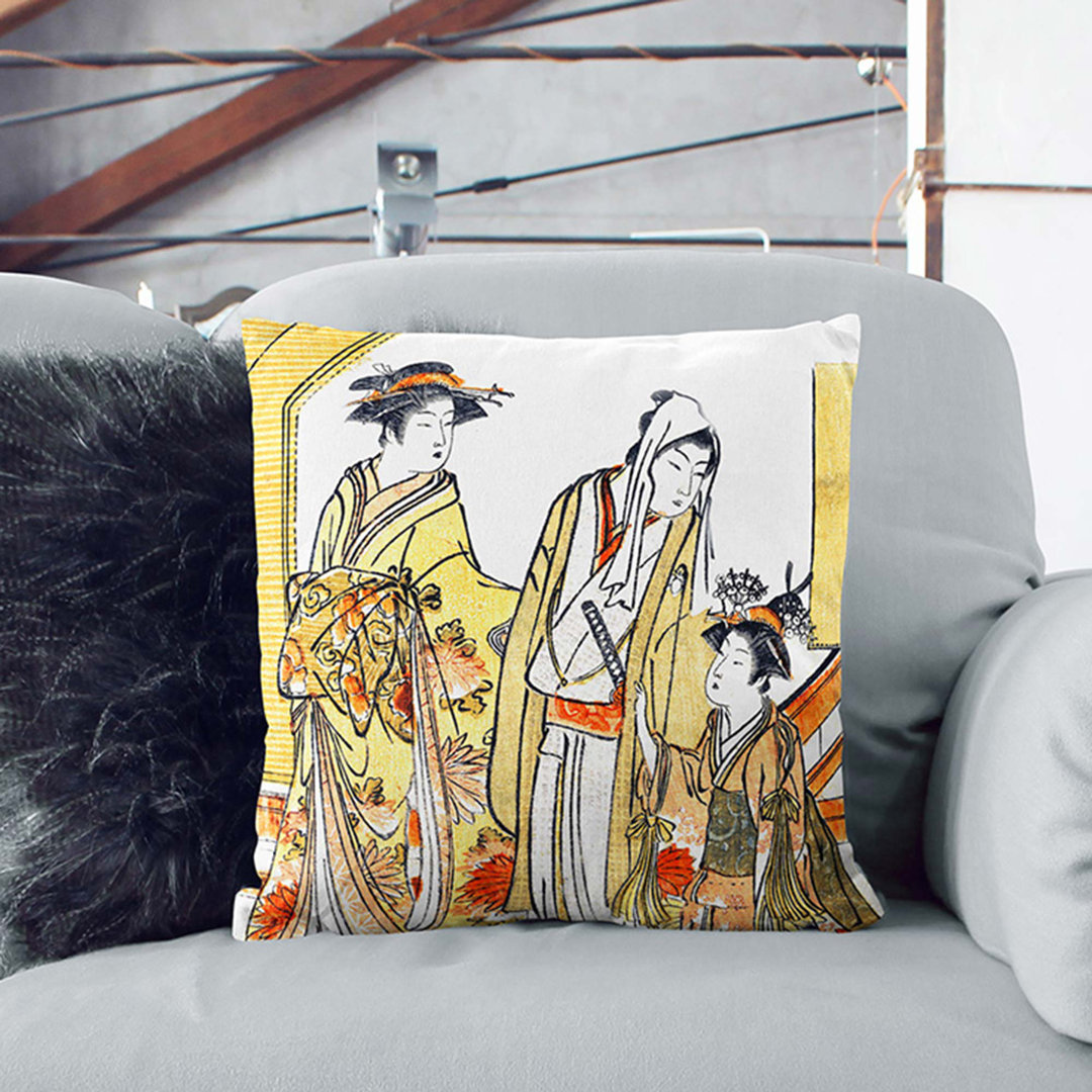 Visiting Komachi by Torii Kiyonaga Cushion with Filling