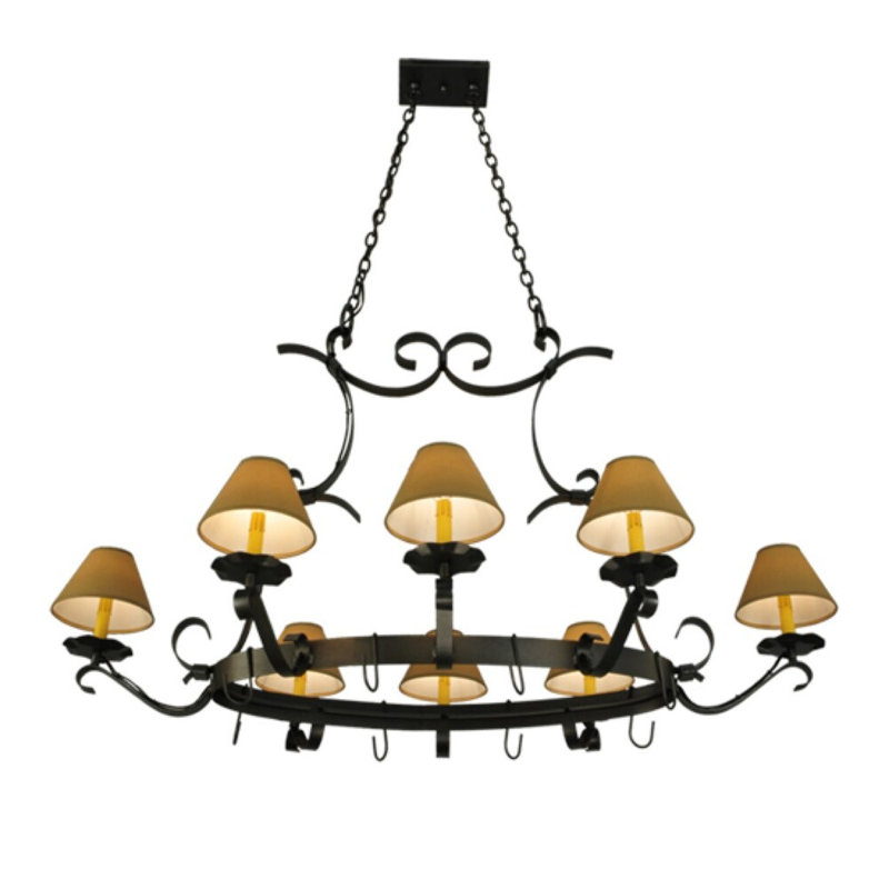 Laramie Steel Handcrafted Oval Chandelier Pot Rack