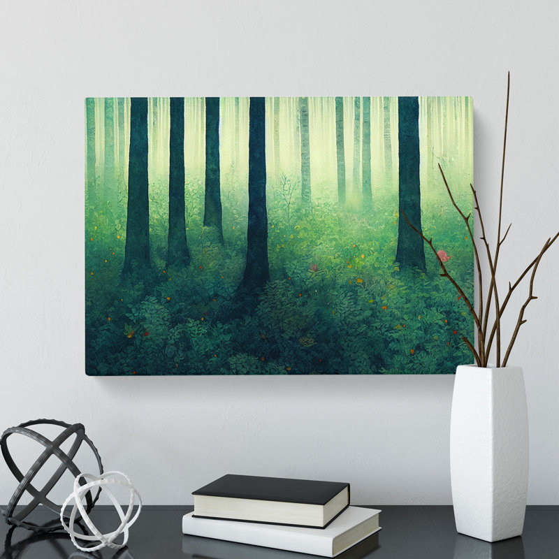 Watercolour Forest Vol.4 - Wrapped Canvas Painting, 35cm H x 50cm W x 3cm D