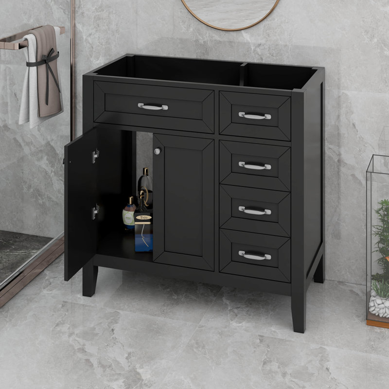 Meuble-lavabo 36 po avec tiroirs 36 po, Noir