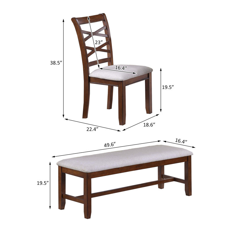 Ensemble de salle à manger 6 pièces en brun et beige