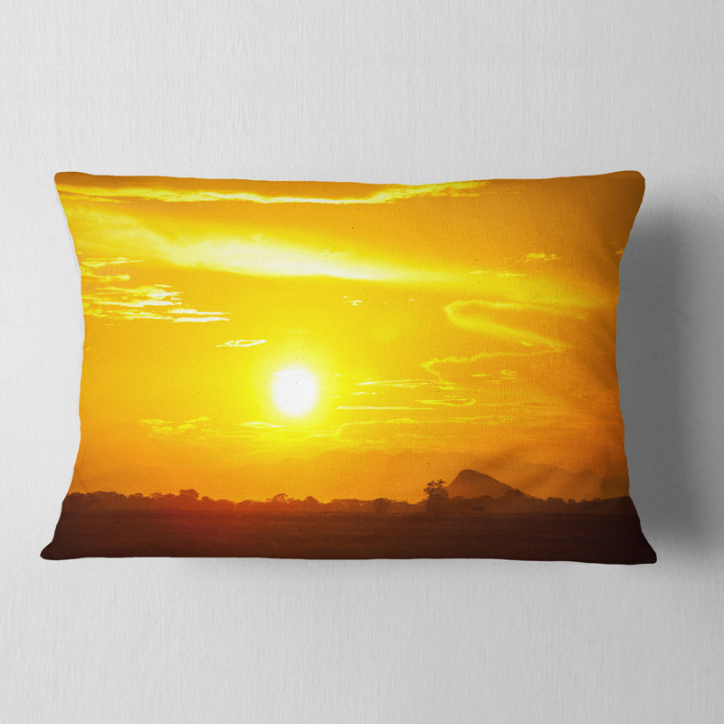 Housse et insert de coussin carré africain, 12 po x 20 po, Coussin lombaire