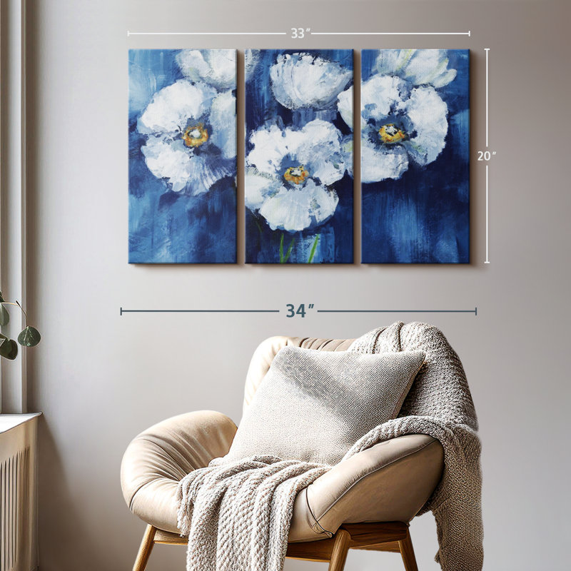 «Blooming Poppies In A Vase», reproduction sur toile, H 20 po x l 33 po x P 1,25 po