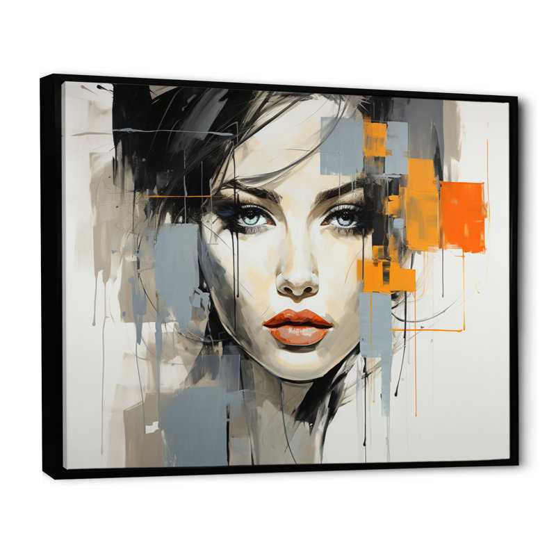 " Fashion Geometric Silhouette II ", H 34 po x l 44 po, Cadre flottant noir
