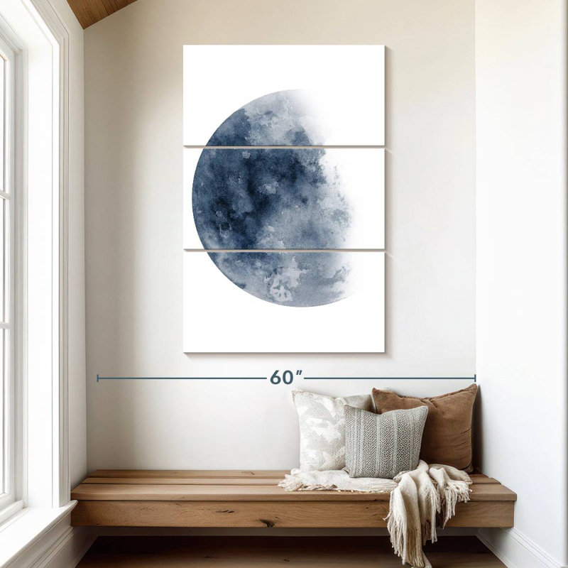 Lune bleue d'Oberle décroissant n ° 1, H 50 po x l 32 po
