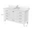 Ensemble de meuble-lavabo simple 60 po avec lavabo intégré, structure en bois massif, tiroirs à fermeture en douceur et armoire de rangement, conception autoportante moderne (blanc)-2135873729