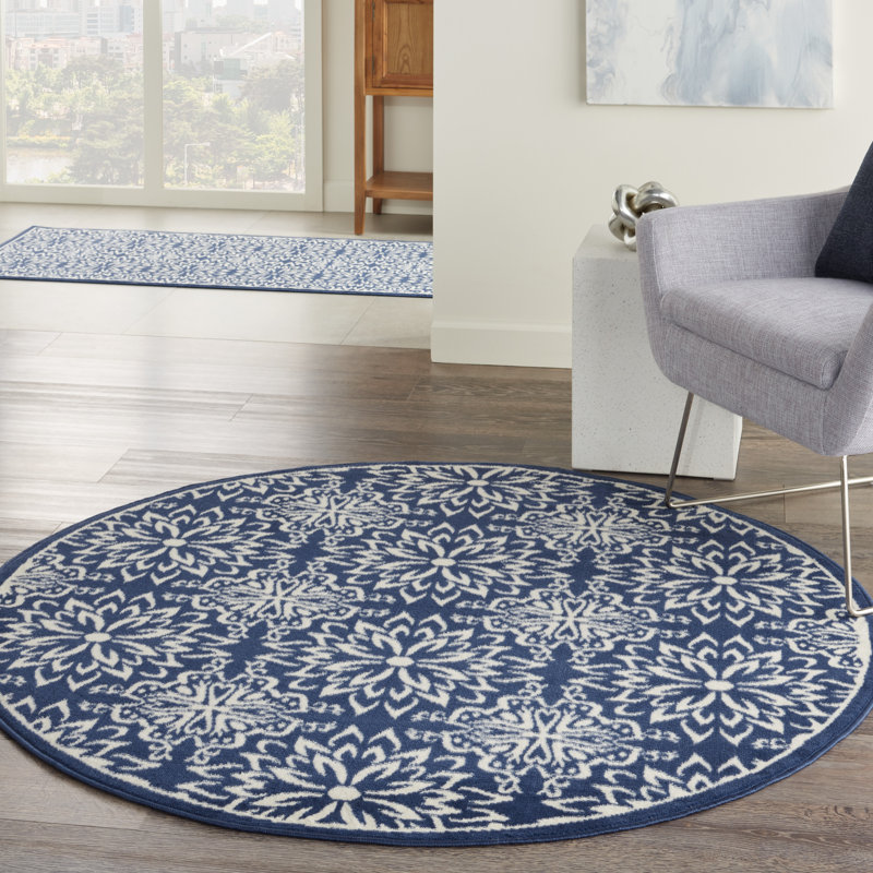 Chua Floral Indoor Rug, Round 5'3"