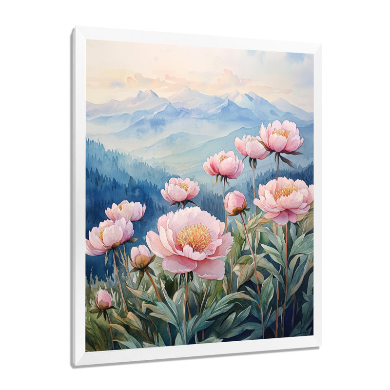 Beardmore - Floral Canvas Art Print, H 32 po x l 24 po, Reproduction encadrée d'une seule photo, Blanc