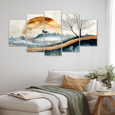 Oie animaux dans un horizon d'hiver I - Art mural animal de l'oie - décoration murale traditionnelle