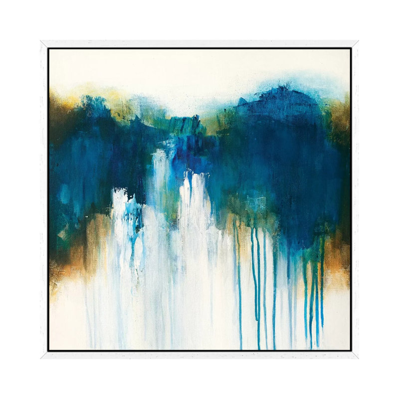 Where Woodlarks Sing No.4 by Jude Remedios - Painting on Canvas, 45.72cm H x 45.72cm W x 3.81cm D, White Framed