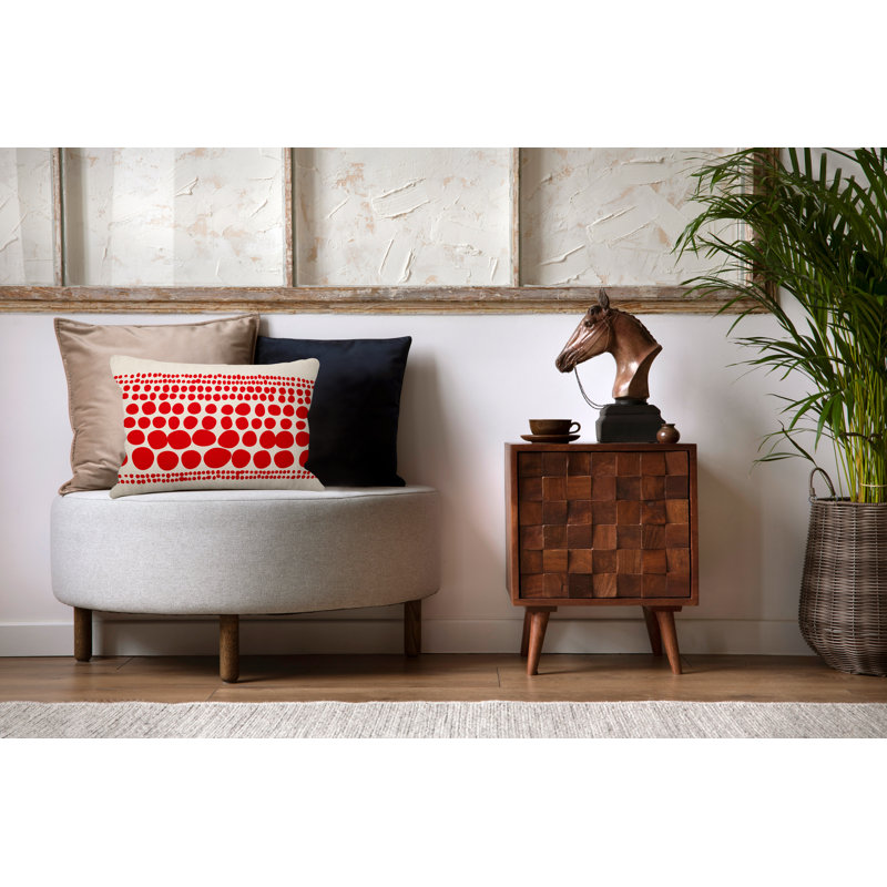 Ikom Polyester/Polyester Blend Lumbar Rectangular Indoor/Outdoor Pillow Cover & Insert, Red