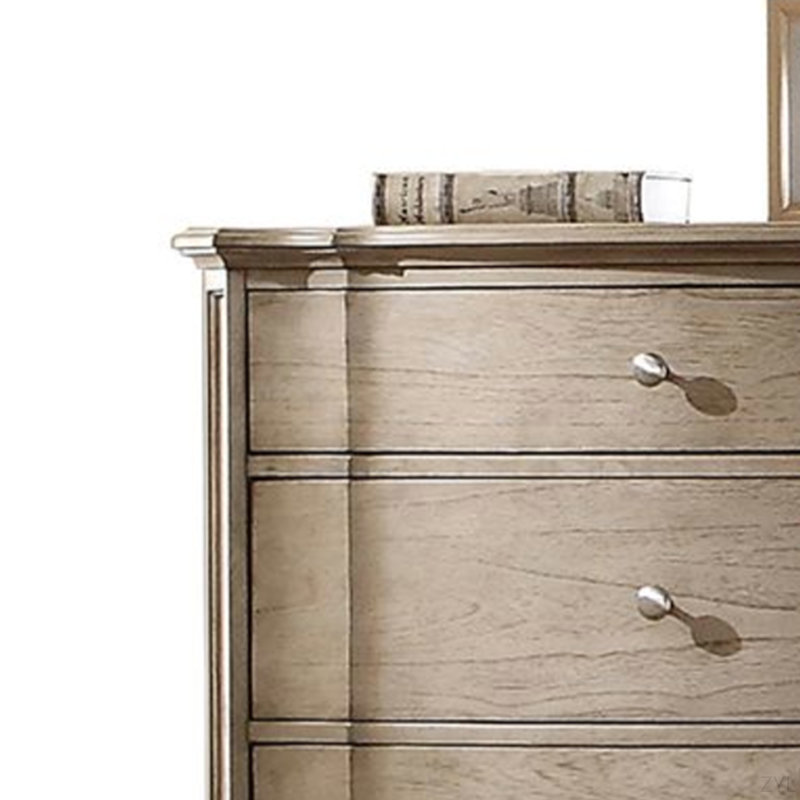 Commode antique à finition taupe