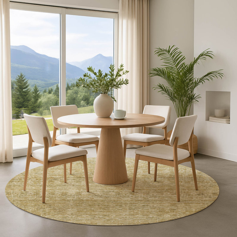 Premium Machine Washable Lubbers AMF1746 Stripe Rug, Round 8'