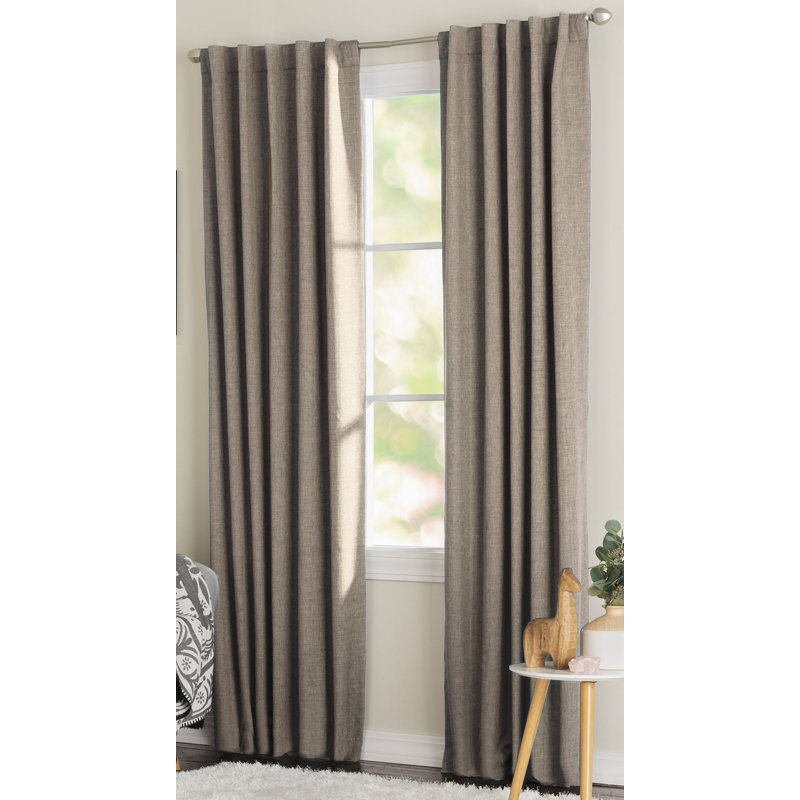 Elmstead 100% Polyester Room Darkening Solid Color Curtain Panel with Rod Pocket Top , 42" W x 63" L, Taupe