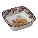 Spode Woodland Dogs Sq Rim Dish 10" Golden Ret