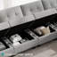 Canapé modulaire réversible de l 143 po avec repose-pieds avec rangement-120796072
