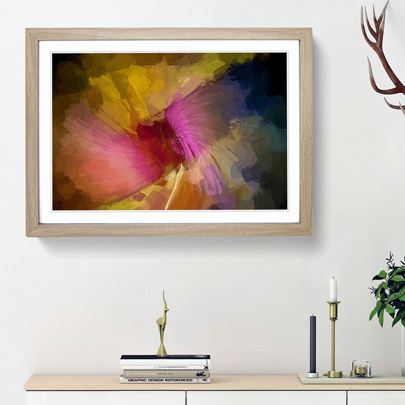 Freedom in Abstract - Picture Frame Painting Print, 36cm H x 48cm W x 2cm D, Oak Framed