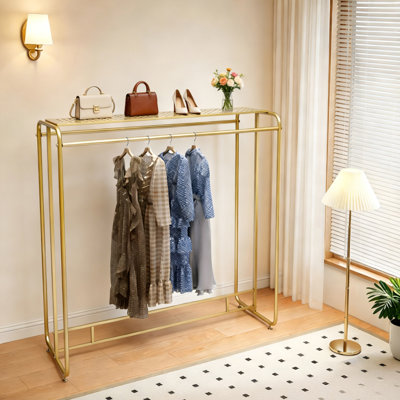 Ottwin 59'' Metal Industrial Pipe Clothing Rack