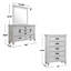 Ensemble de chambre avec grand lit 5 pièces en blanc antique 5 pièces-681371105