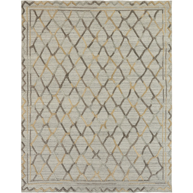 Tumlin Geometric Area Rug in Gray, Rectangle 2' x 3'