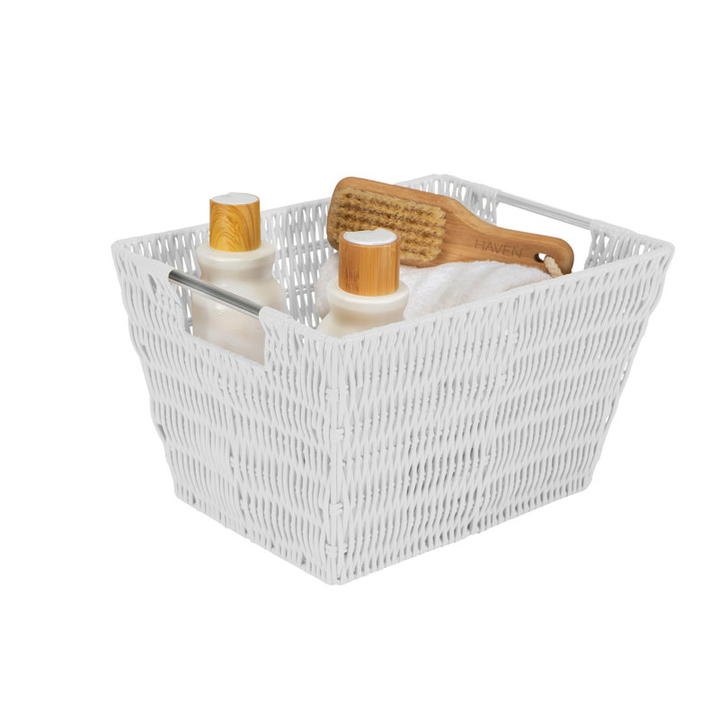 Simplify Plastic Box, White, 8" H x 10" W x 12" D