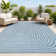 Alecxia High-Low Minimalist Angle Geometric Dark Blue/Cream Indoor/Outdoor Rug