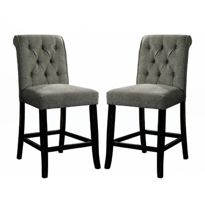 Set Of 2 Fabric Upholstered Dining Chairs