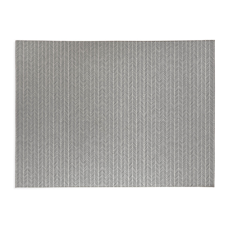 Tapis de jeu Chevron, Ivoire/gris anthracite, Rectangulaire 2 pi x 3 pi