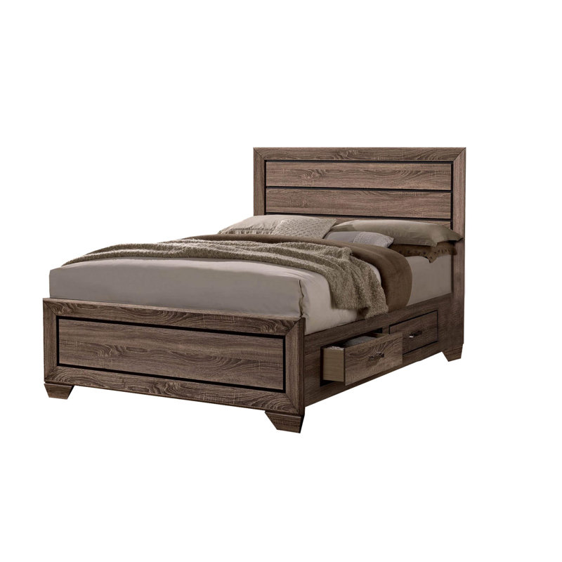 Jujuan Platform Storage Bed, Brown, Queen