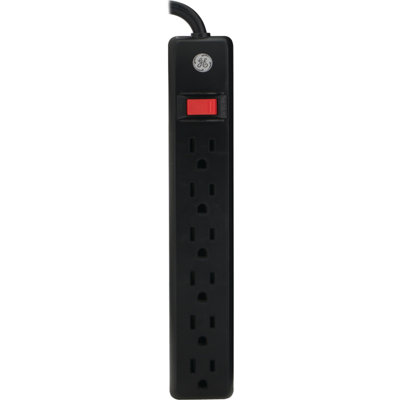 GE 6-ft 6-Outlet Power Strip, Black