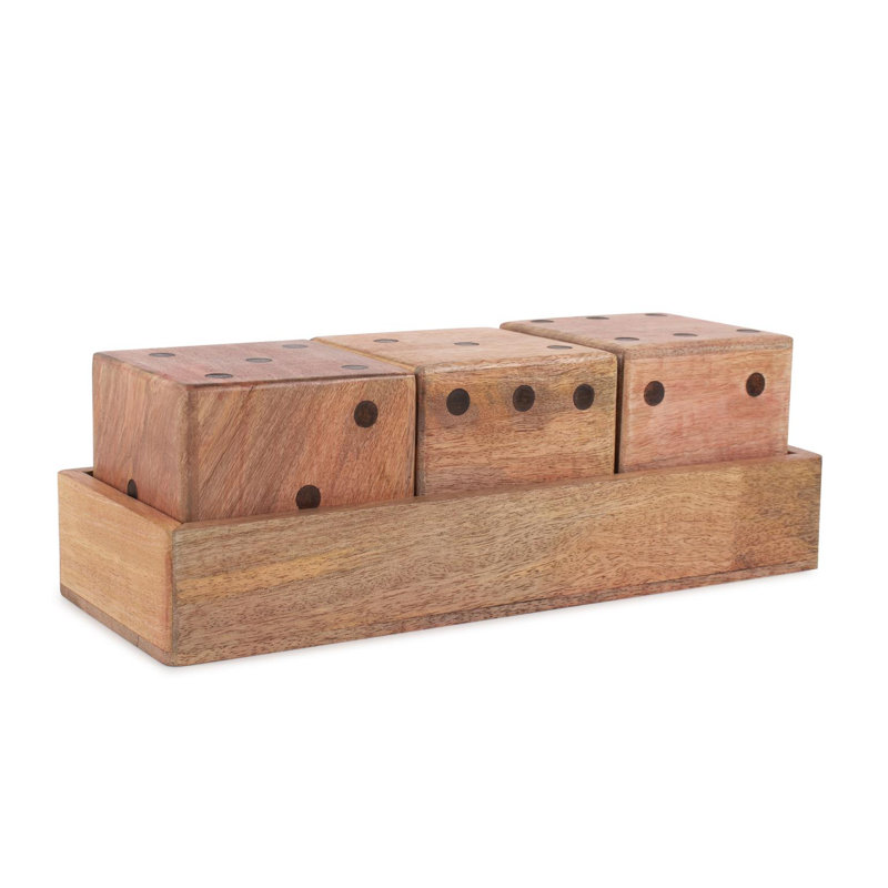 Lady Luck Wooden Dice Set and Tray