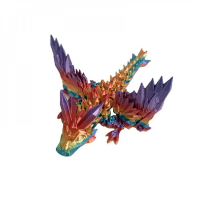 Figurine de dragon ailé en cristal à queue courte imprimée en 3D